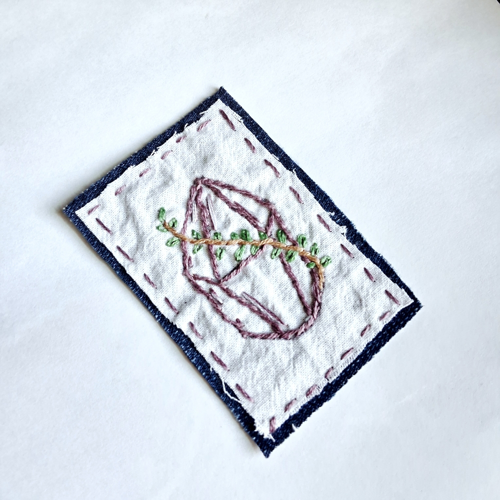 Embroidered Patch with Crysal Design - Picture 2 of 4